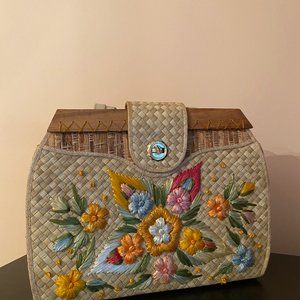 Vintage Straw Bag by Whidby